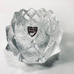 Vintage Orrefors Sweden Crystal Votive Candle Holder Nimbus Firefly Artichoke